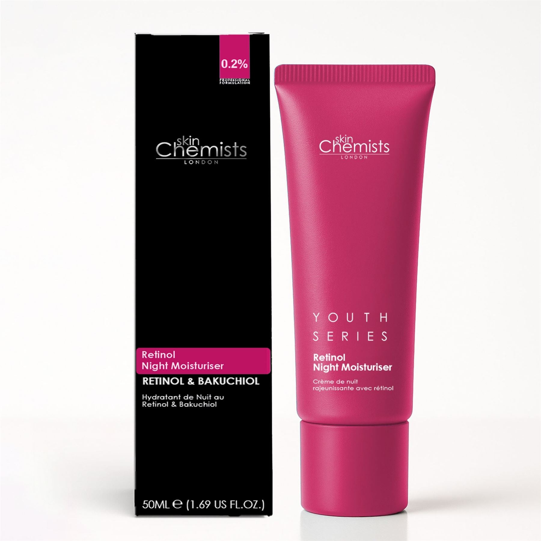 skinChemists Retinol Bakuchiol Night Moisturiser Anti-Aging Face Cream 50ml
