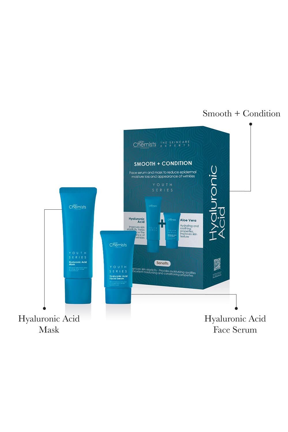 Hyaluronic Acid Smooth & Condition Kit + Free Hyaluronic Acid Mask 50ml - skinChemists