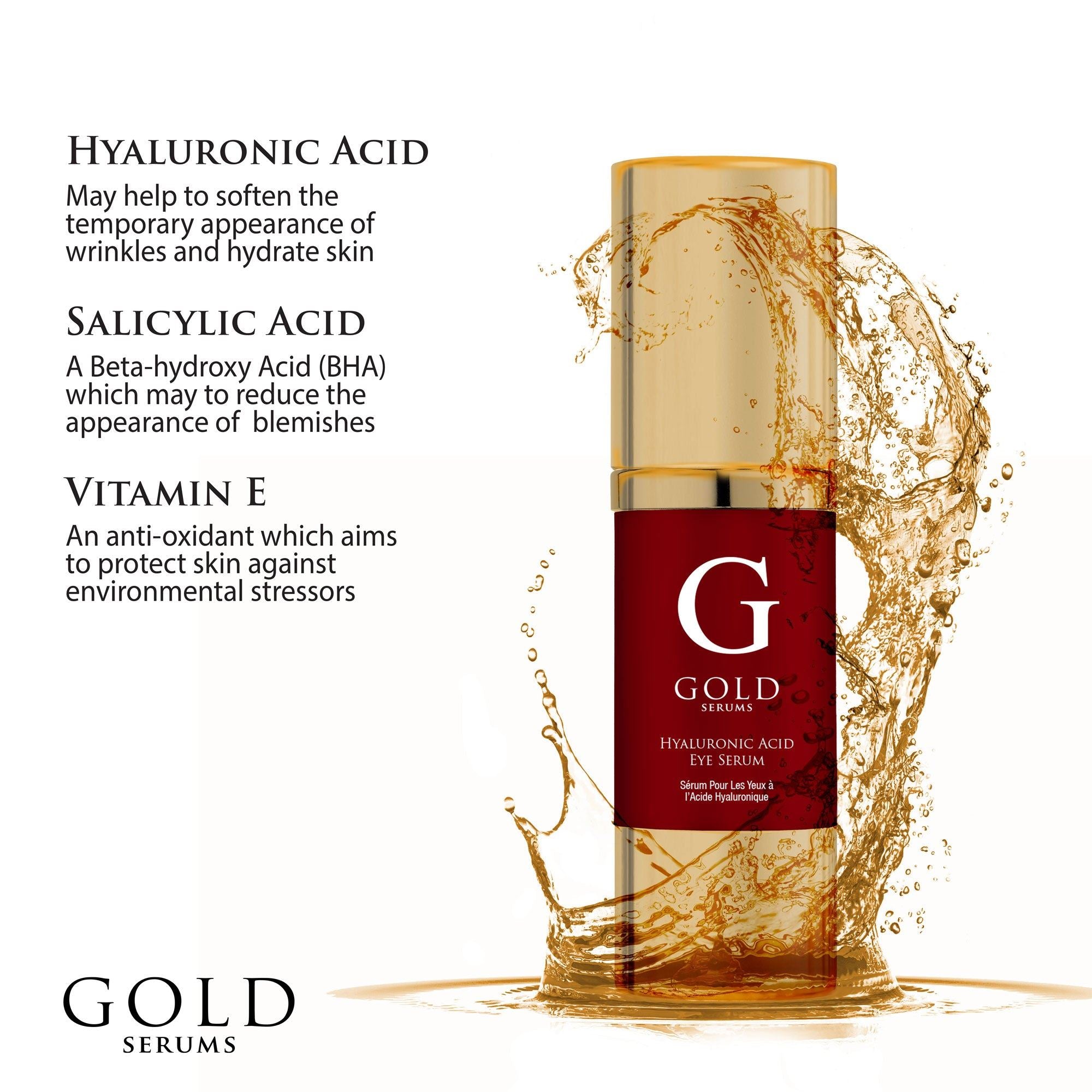 Sérum contour des yeux anti-âge à l'acide hyaluronique avancé 15 ml