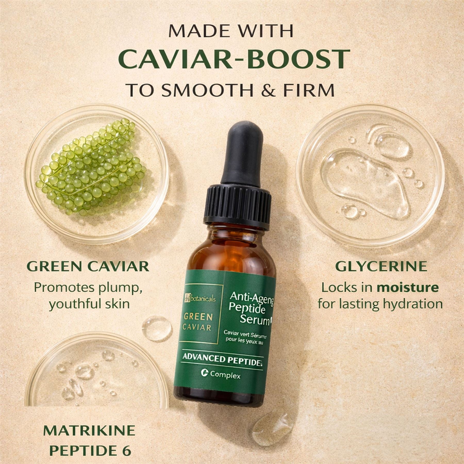 Sérum contour des yeux anti-âge aux peptides Green Caviar 15 ml - Pack économique de 2 flacons
