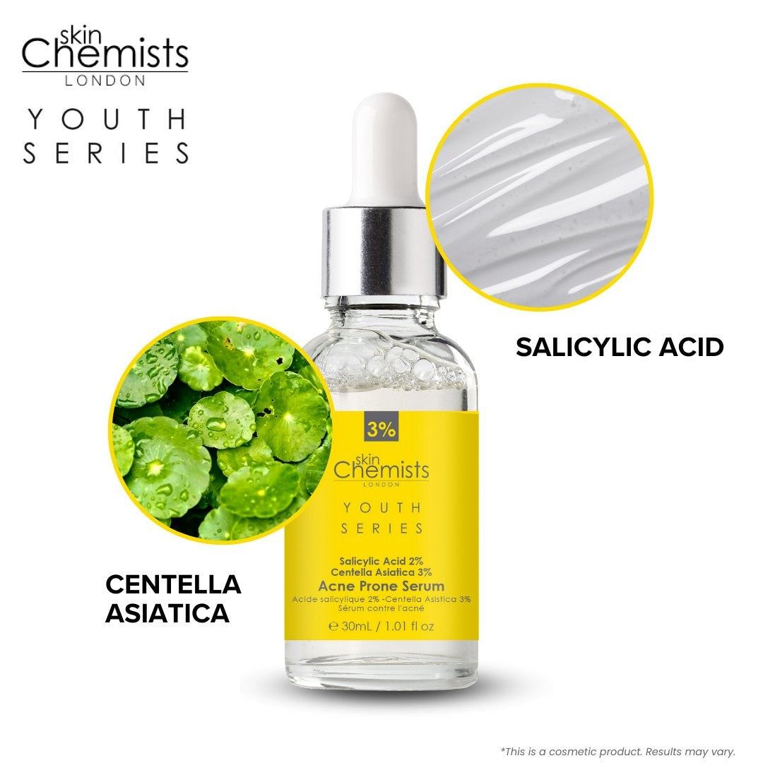 Youth Series Akne-Serum mit 2 % Salicylsäure und 3 % Centella Asiatica, 30 ml
