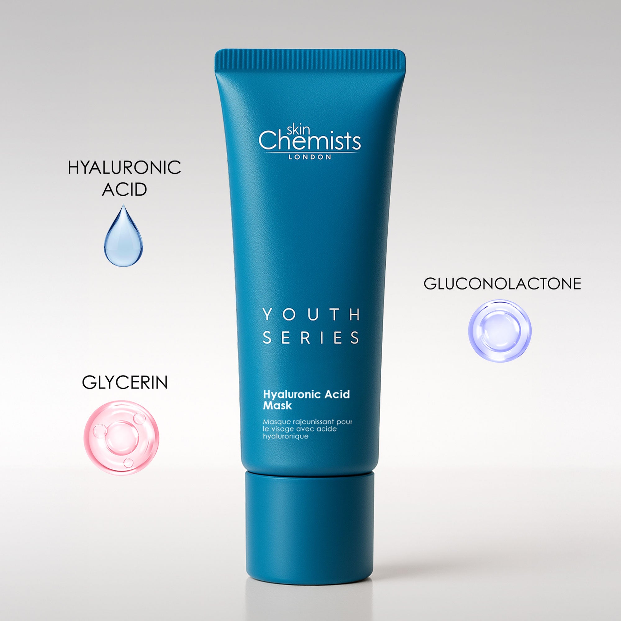 Masque à l'acide hyaluronique 1 % de skinChemists 50 ml