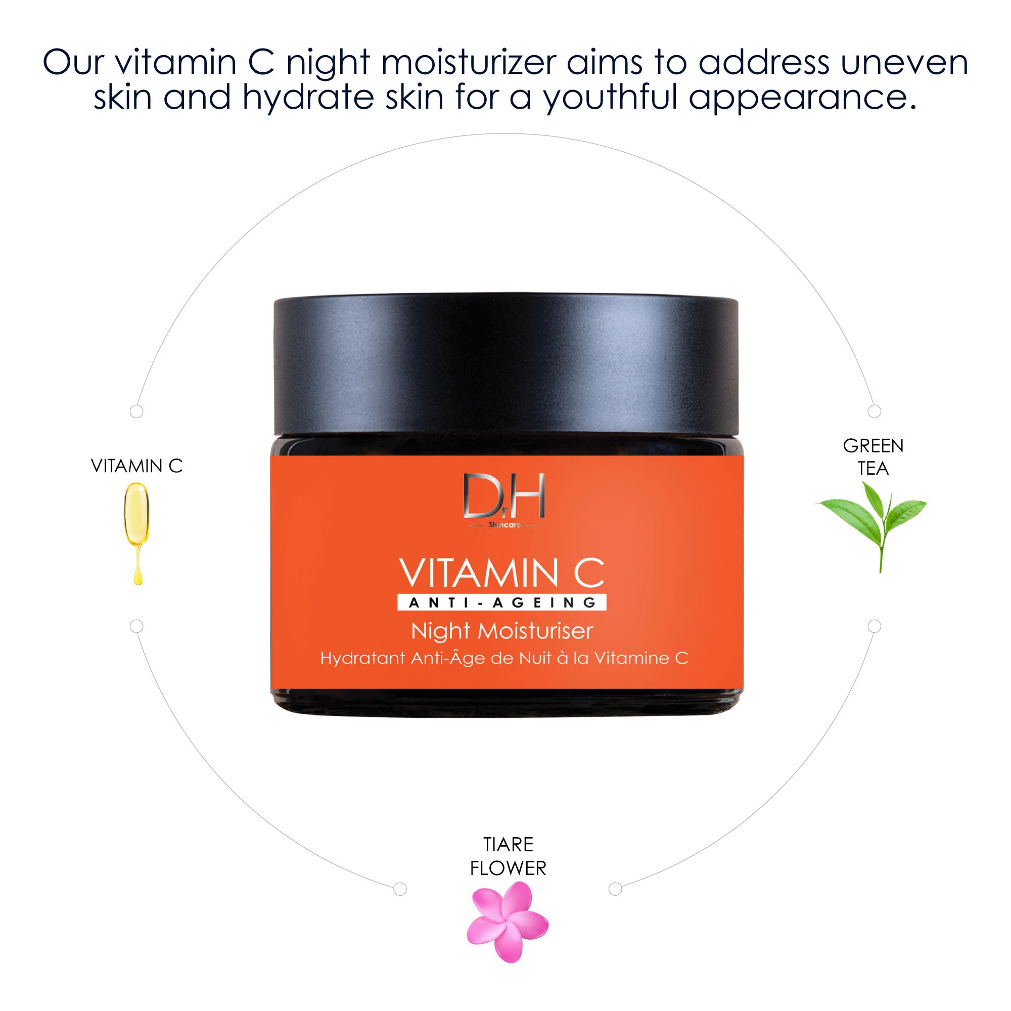 Crème de nuit anti-âge à la vitamine C 60 ml