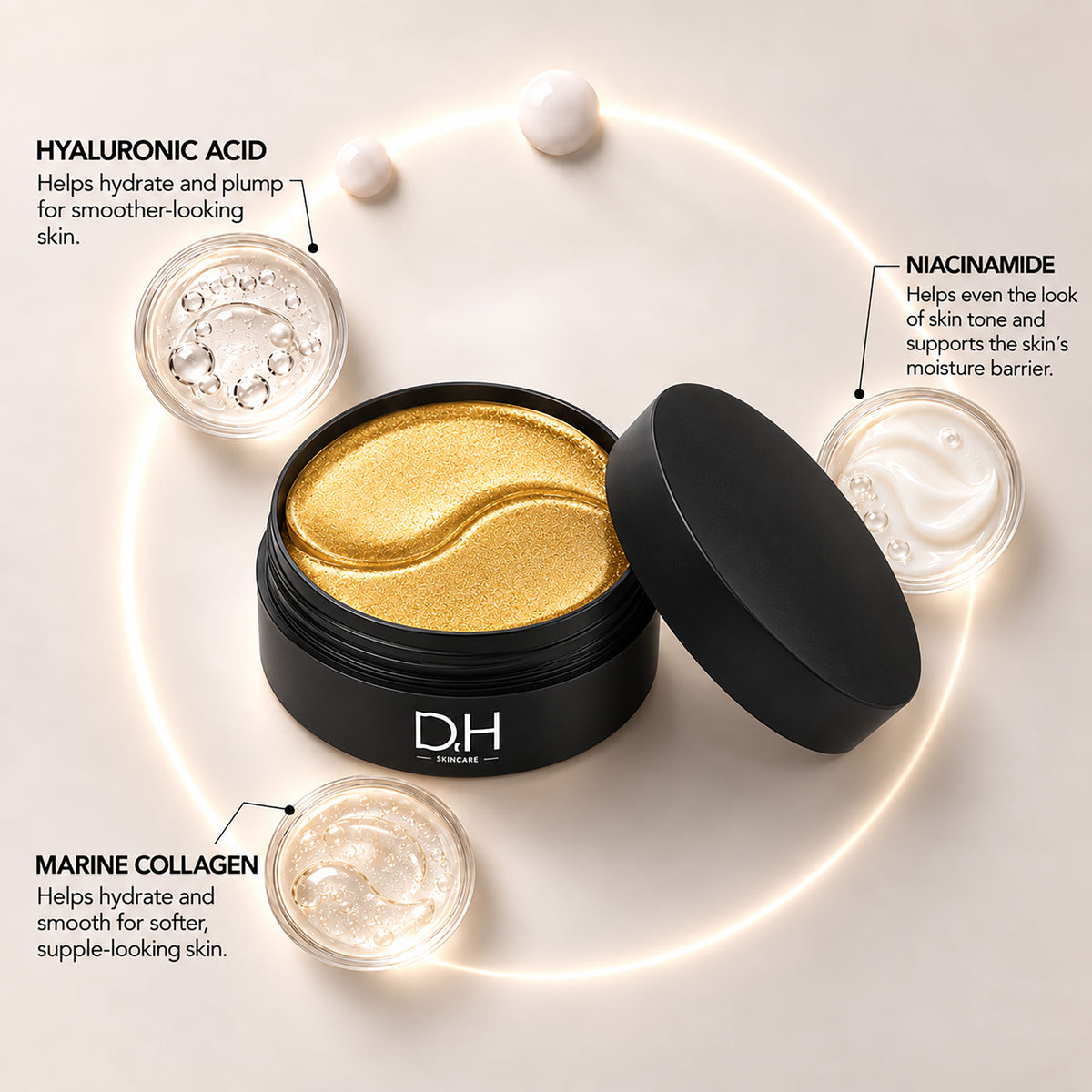 Straffende Hydrogel-Augenmaske mit Meereskollagen (21 Paar)