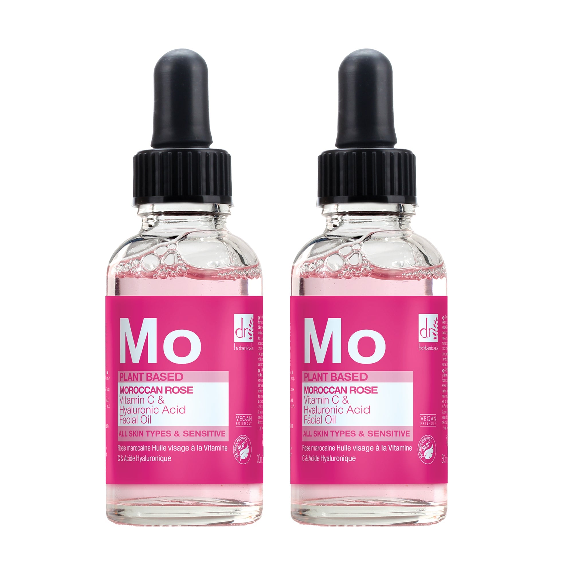 Moroccan Rose Facial Oil with Hyaluronic Acid & Vitamin C 30ml x 2 Duo Pack