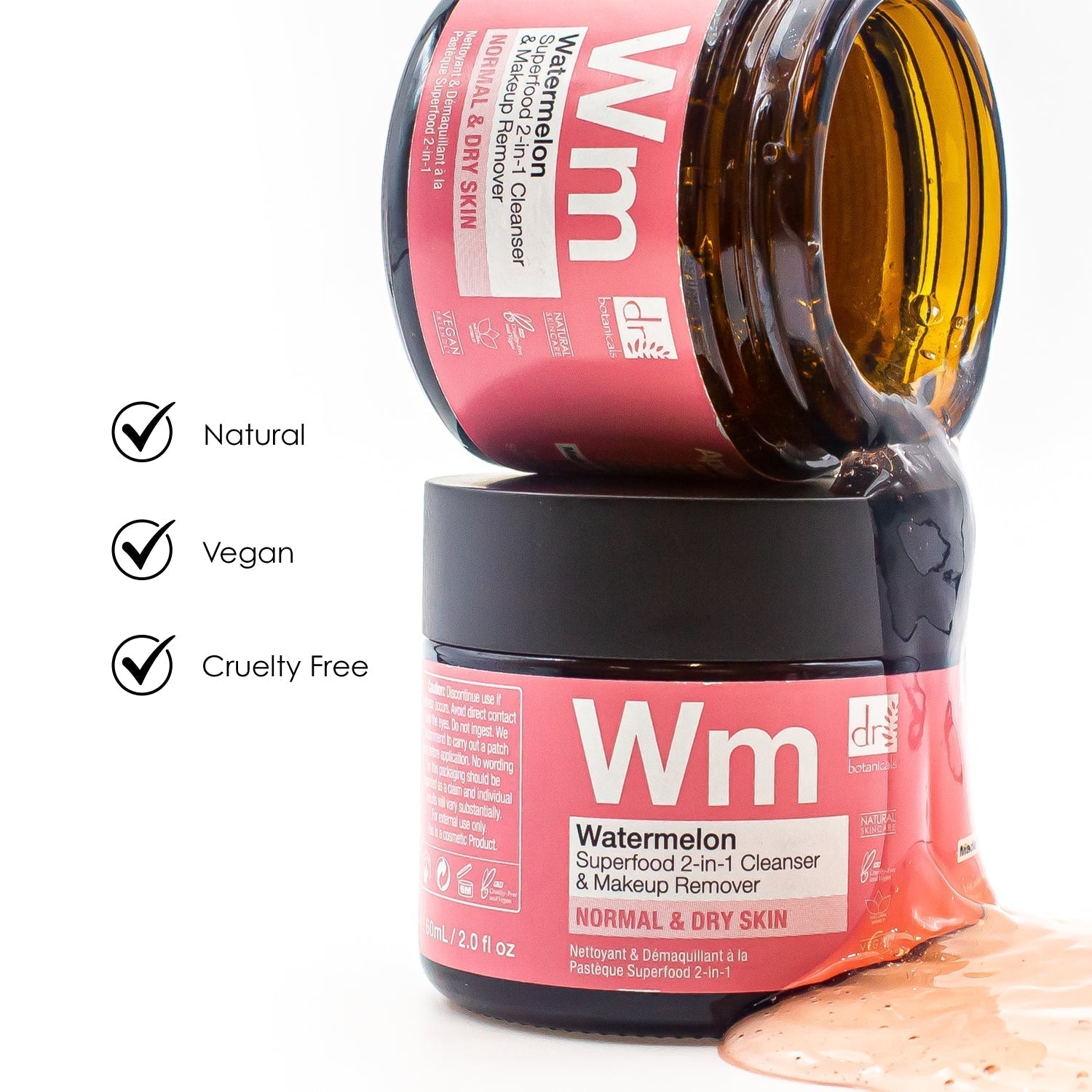 Watermelon Superfood 2-In-1 Cleanser & Makeup Remover 60ml x 2 Duo Pack