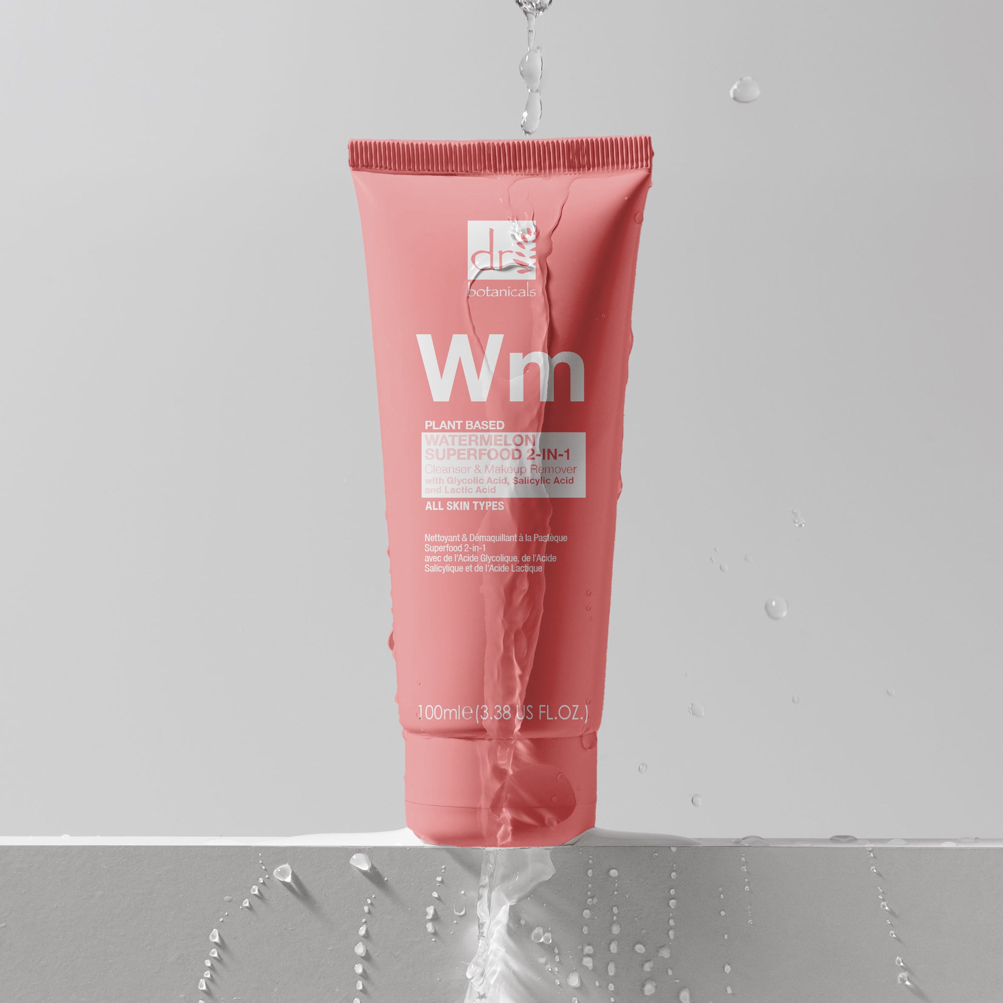 Watermelon 2-in-1 Cleanser & Makeup Remover with Glycolic Acid, Salicylic Acid and Lactic Acid 100ml