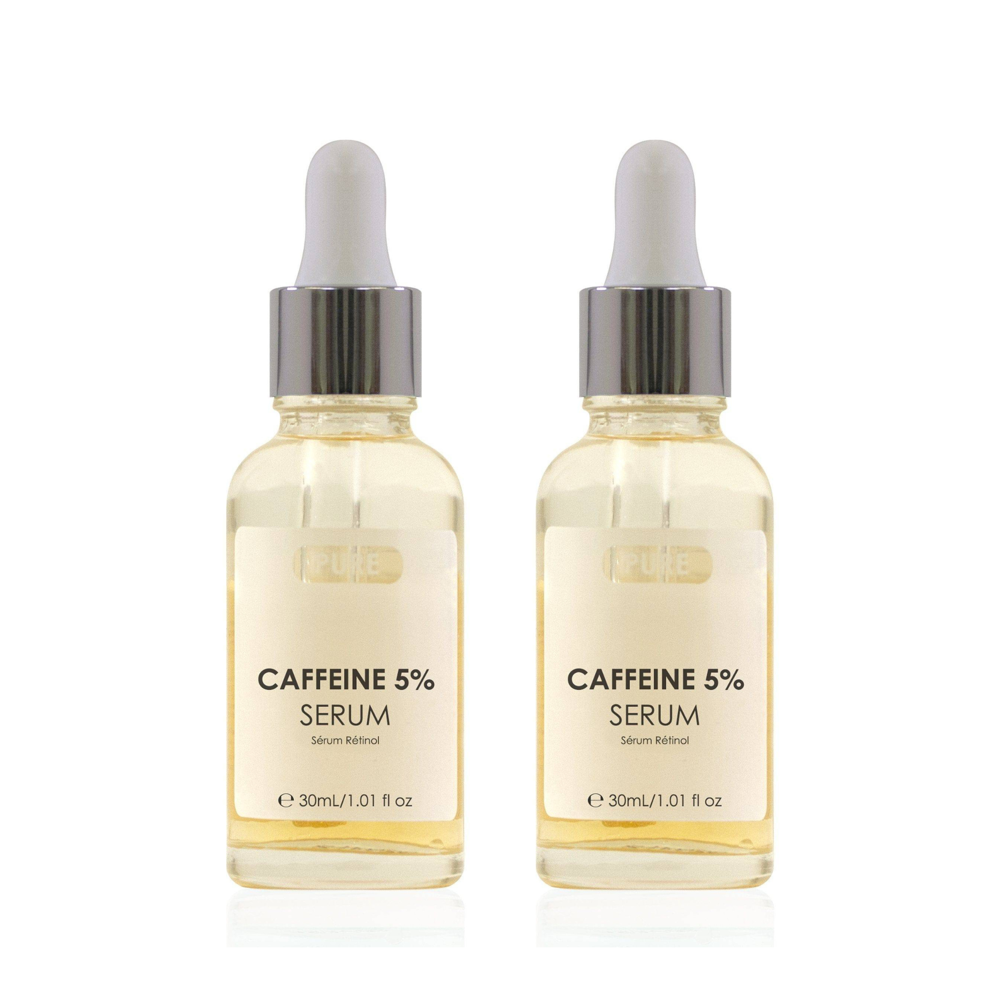 Sérum biphasé à 5 % de caféine pure 30 ml - Pack économique double