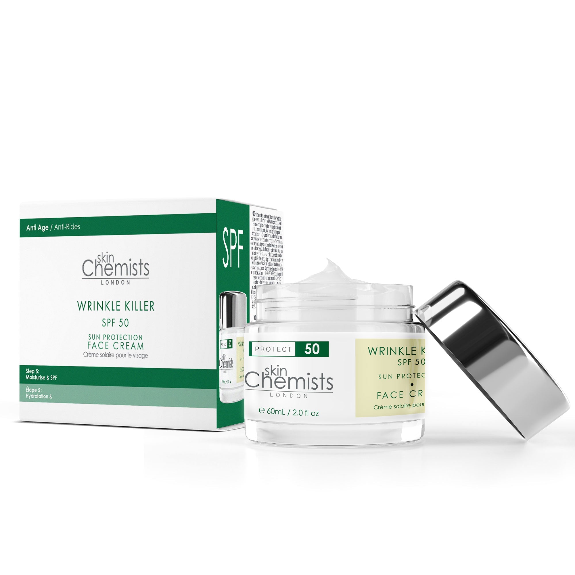 Faltenbekämpfende Tagescreme mit Sonnenschutz LSF 50, 2 x 60 ml, Doppelpackung