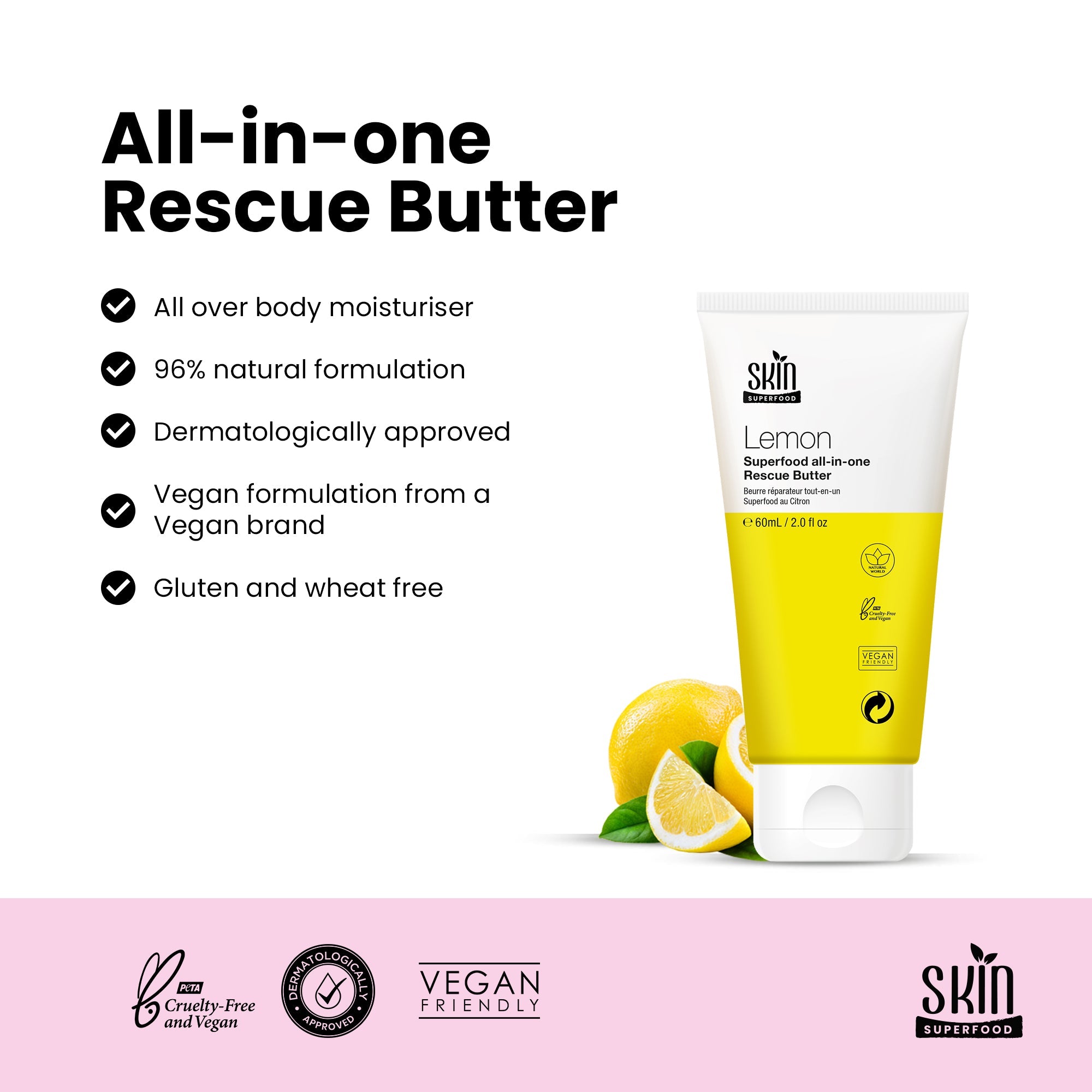 Lemon Superfood Rescue Butter 60ml Twin Value Savings Pack
