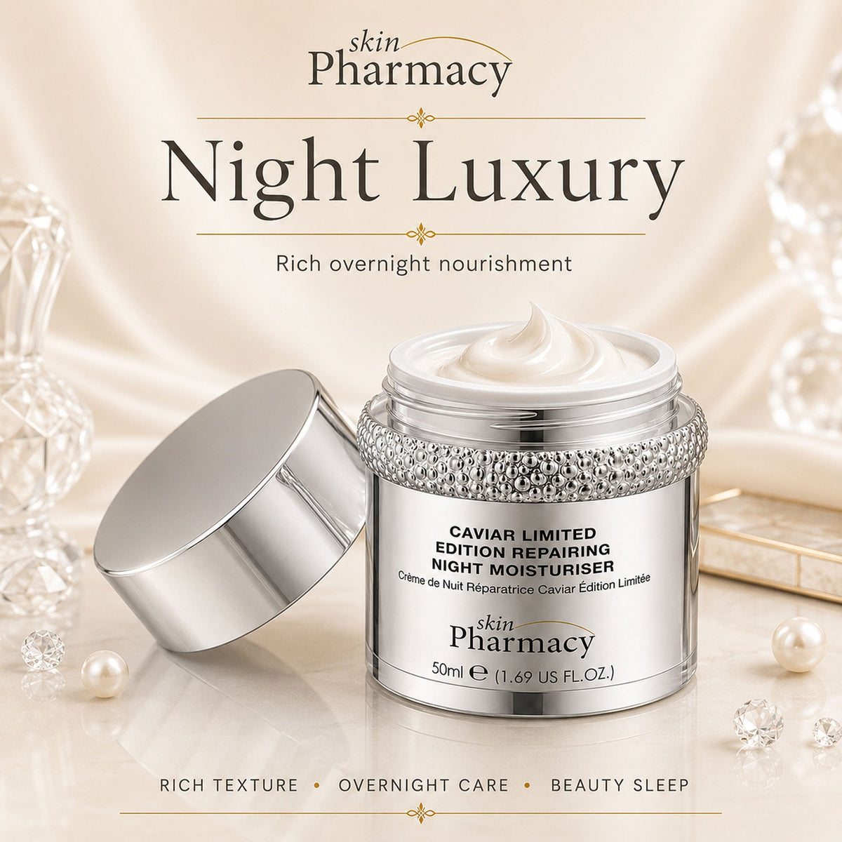 1% Caviar Limited Edition Repairing Anti-Ageing Night Moisturiser 50ml