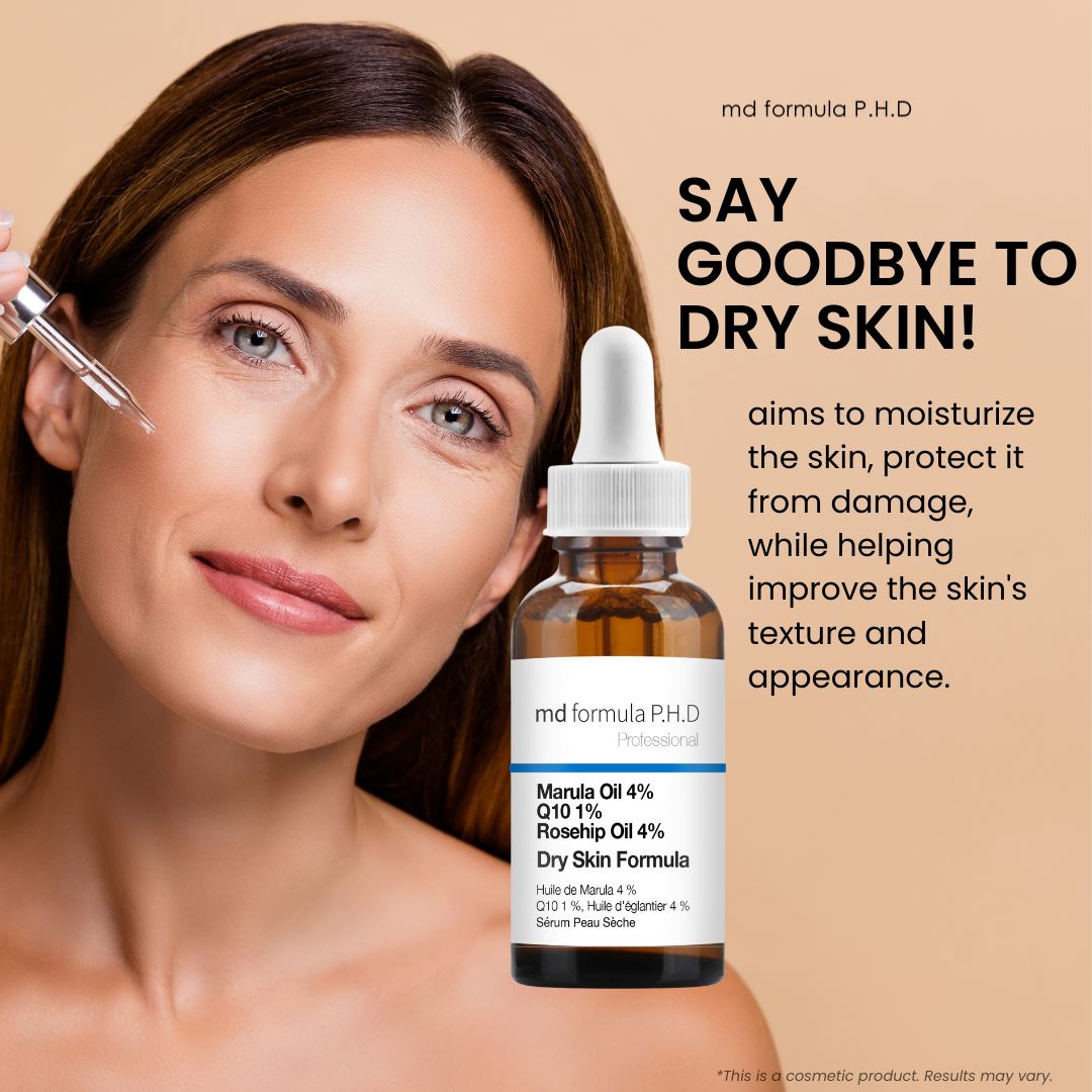 Dry Skin Serum Marula Oil 4%, Q10 1%, Rosehip Oil 4% 30ml Twin Value Savings Pack