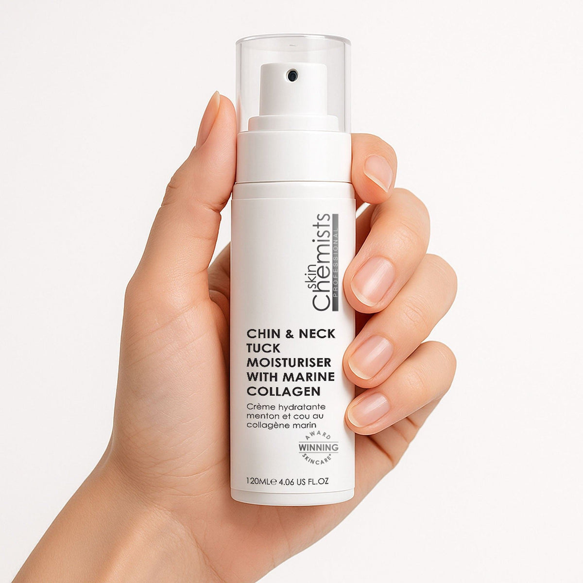 Feuchtigkeitspflege mit marinem Kollagen zur Straffung von Kinn und Hals 120ml