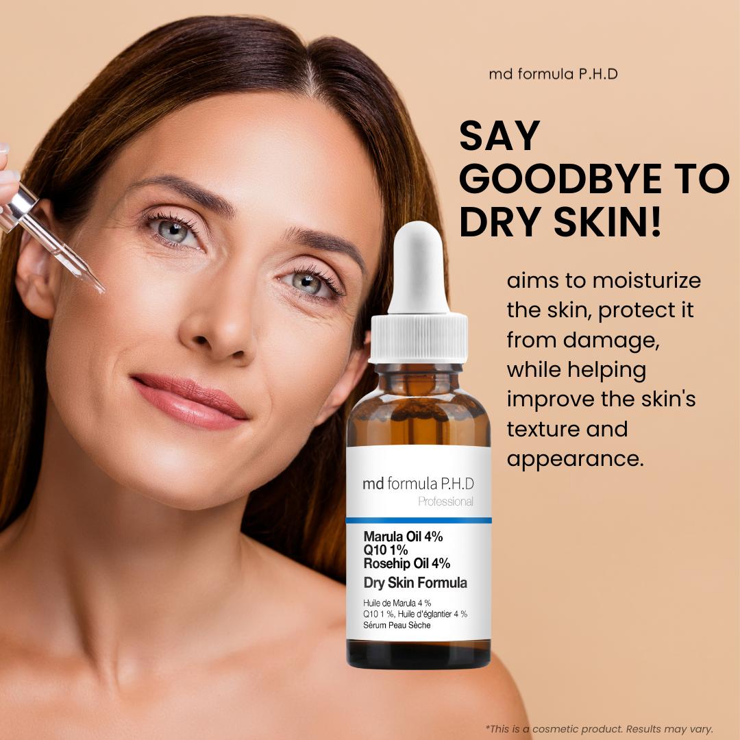 Sérum pour peaux sèches à l'huile de marula 4 %, Q10 1 %, huile de rose musquée 4 % - Lot de 2 (30 ml) - Offre économique