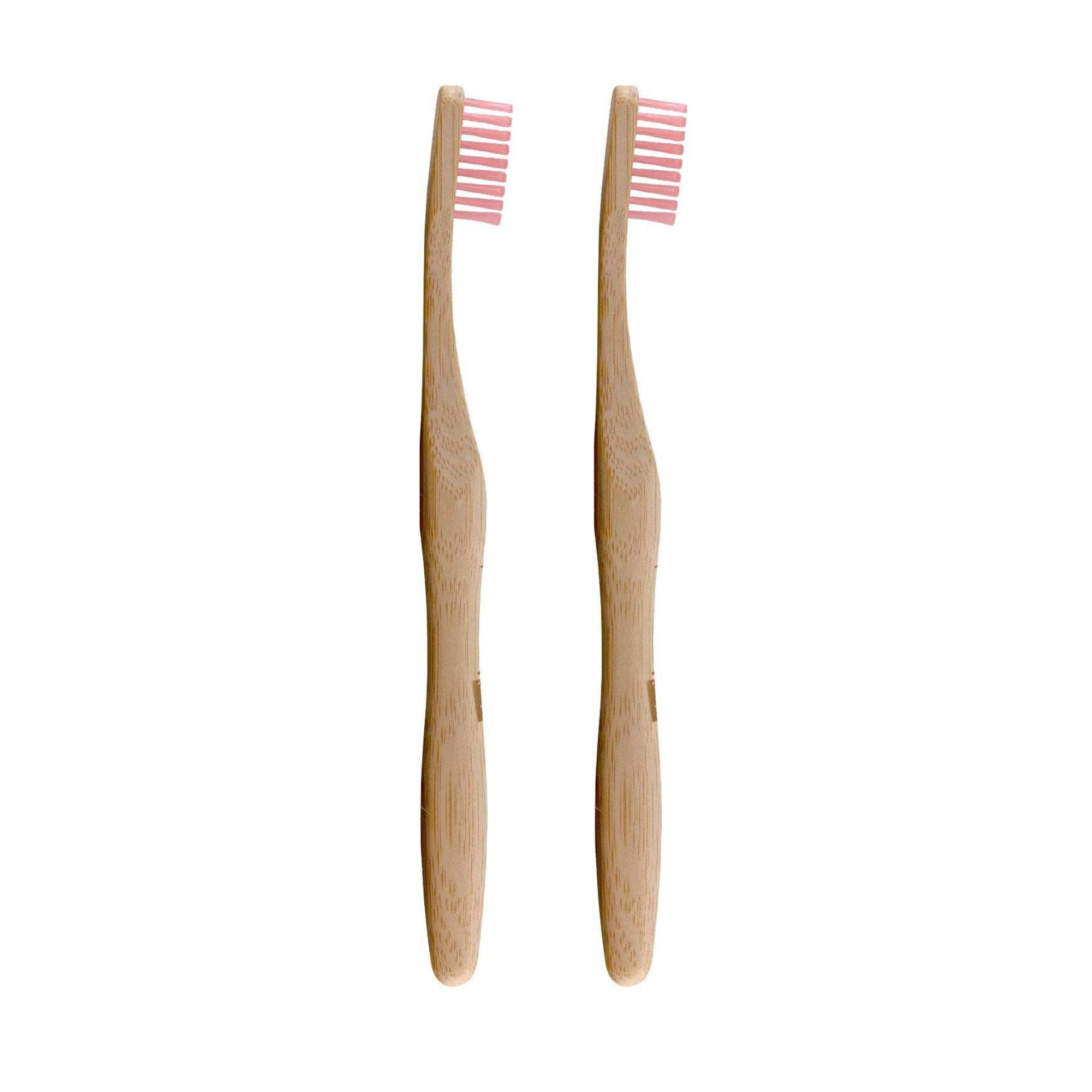 Bamboo Toothbrush Pink Twin Value Savings Pack