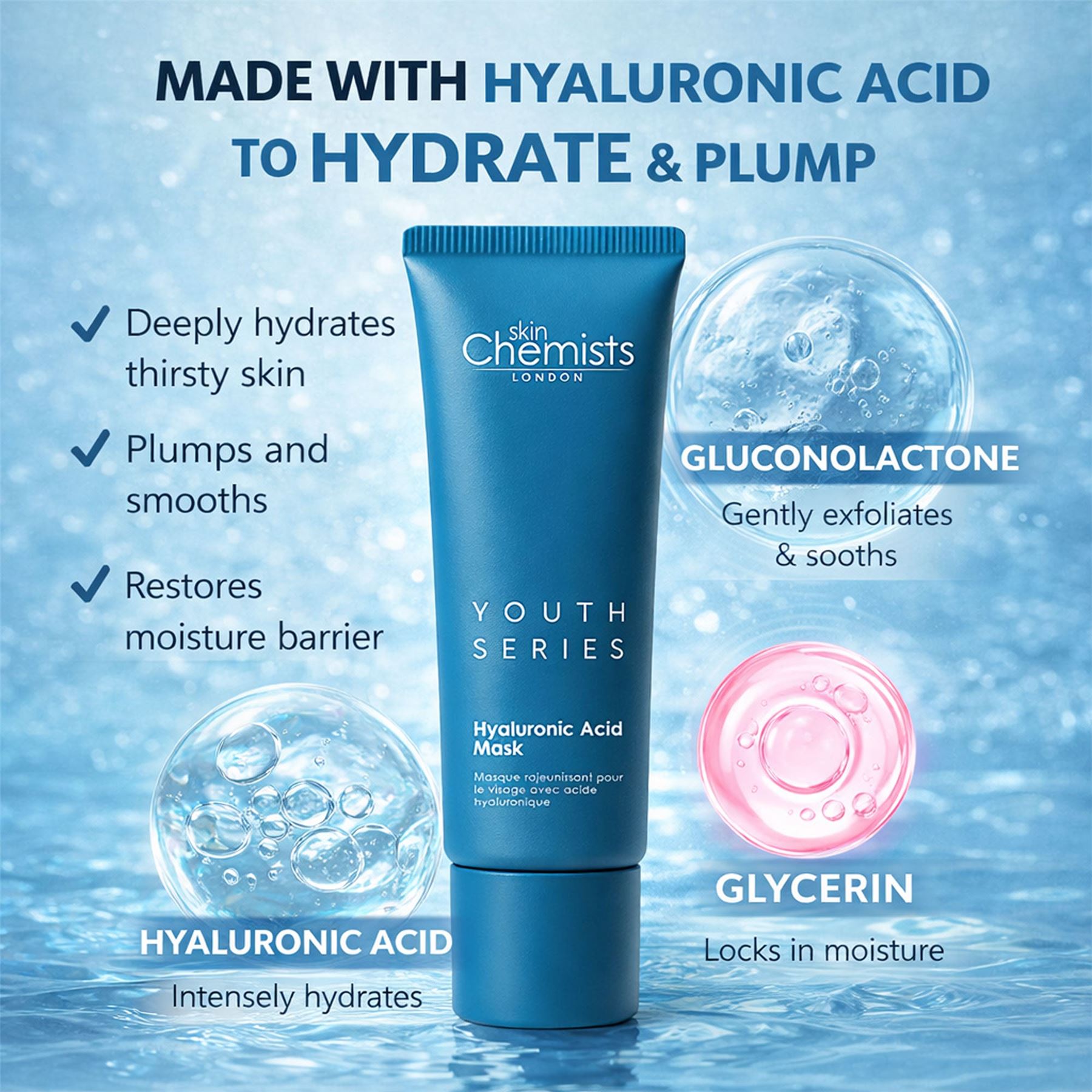 skinChemists 1% Hyaluronic Acid Mask 50ml