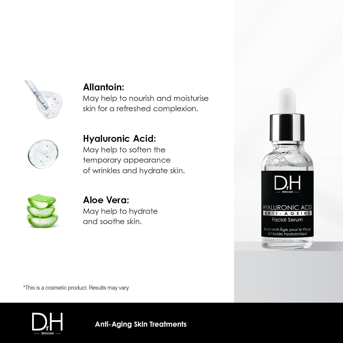 Sérum visage anti-âge à l'acide hyaluronique 30 ml