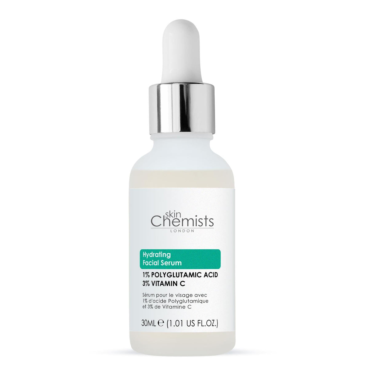 Feuchtigkeitsspendendes Gesichtsserum mit 1 % Polyglutaminsäure und 3 % Vitamin C 30ml