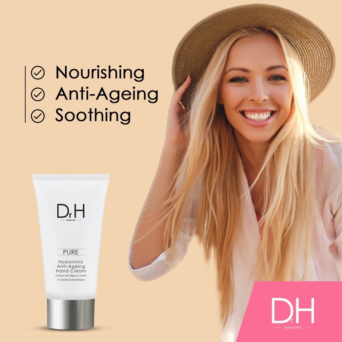 Hochwertige Anti-Aging-Handcreme mit Hyaluronsäure, 50 ml