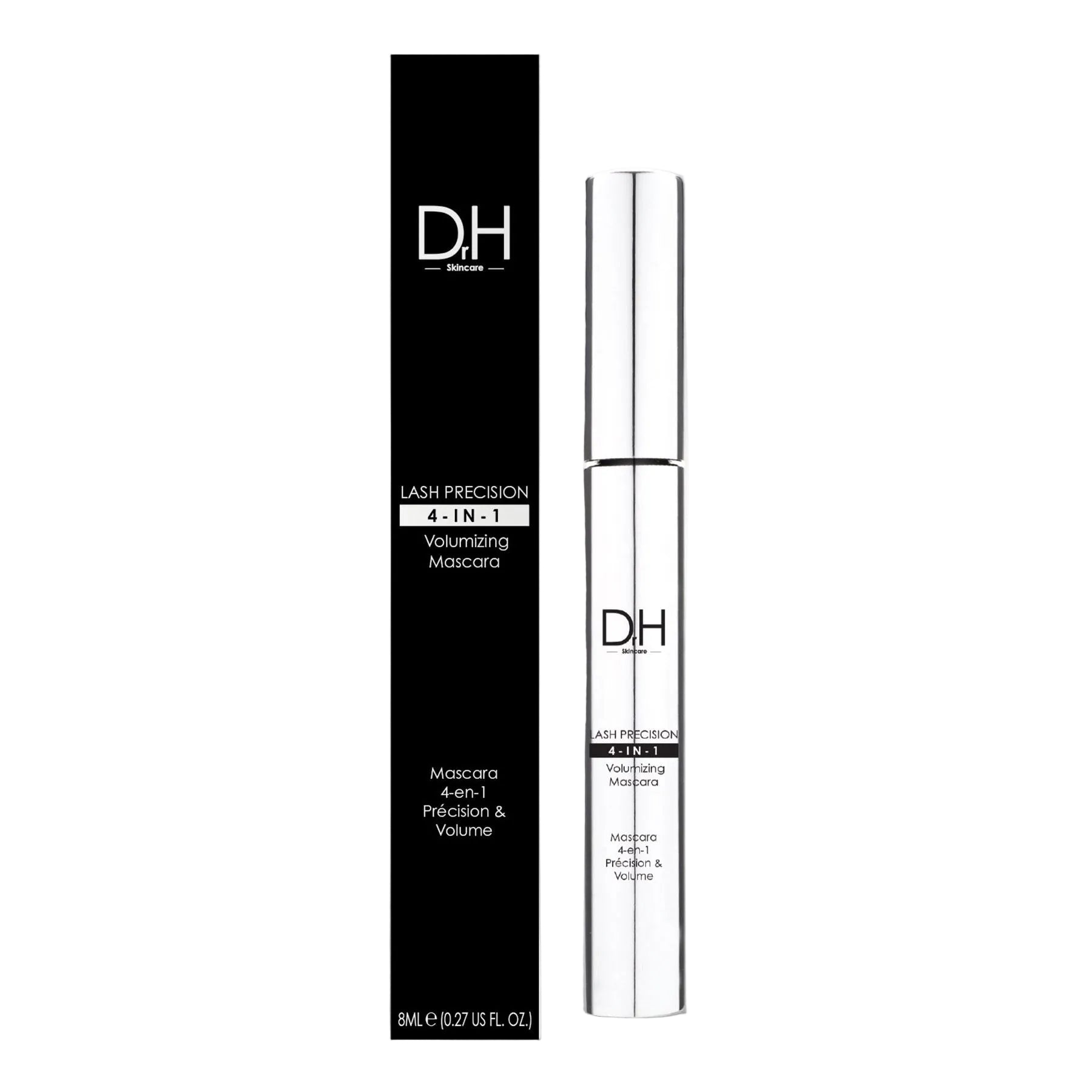 DH mascara with packaging on a gray background