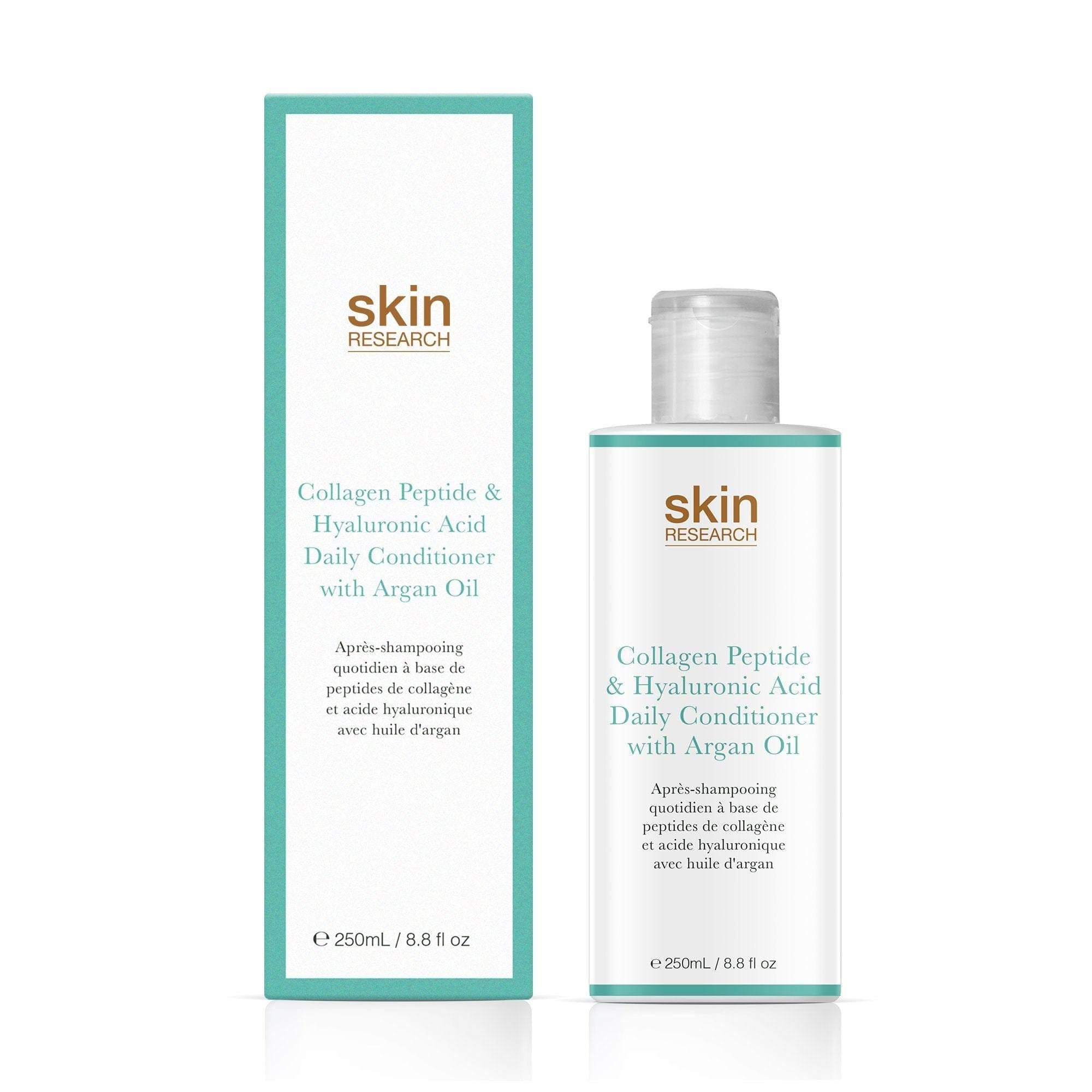 Après-shampoing quotidien au collagène, peptides et acide hyaluronique, enrichi en huile d'argan (250 ml) - Lot de 2 à prix avantageux