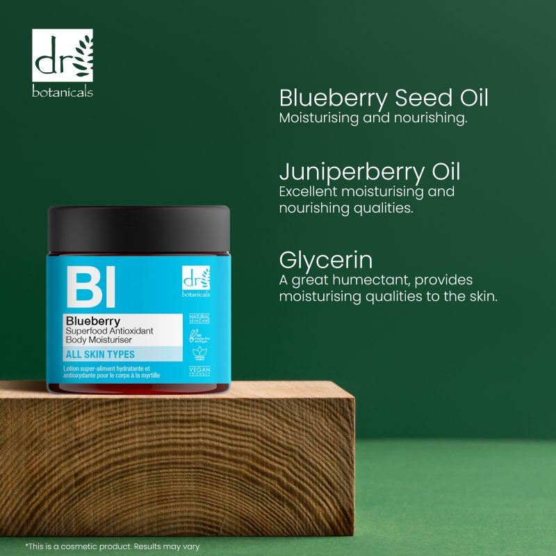Hochwertige, antioxidative Körperlotion mit Blaubeeren-Superfood, 60 ml