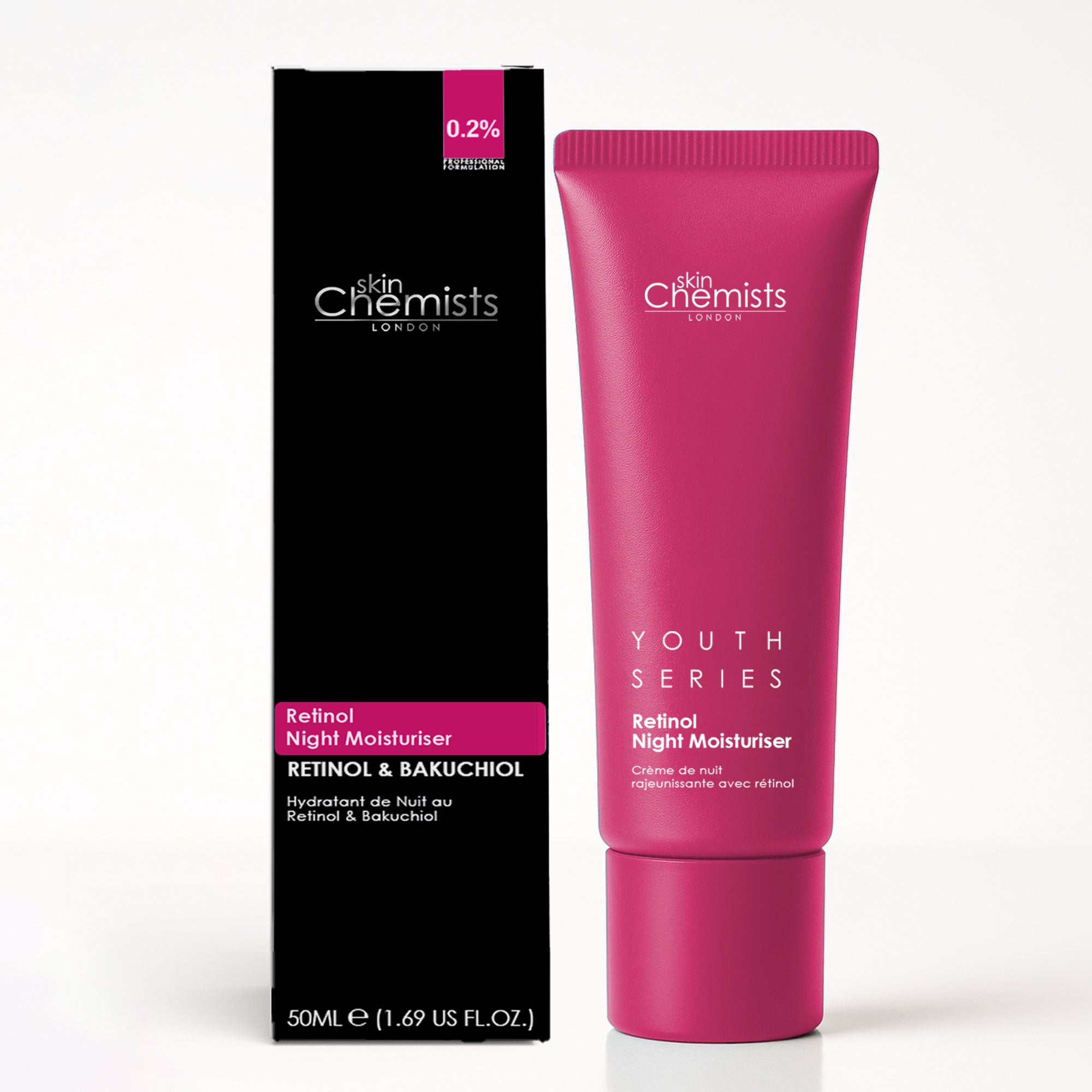 skinChemists Retinol Bakuchiol Night Moisturiser Anti-Aging Face Cream 50ml