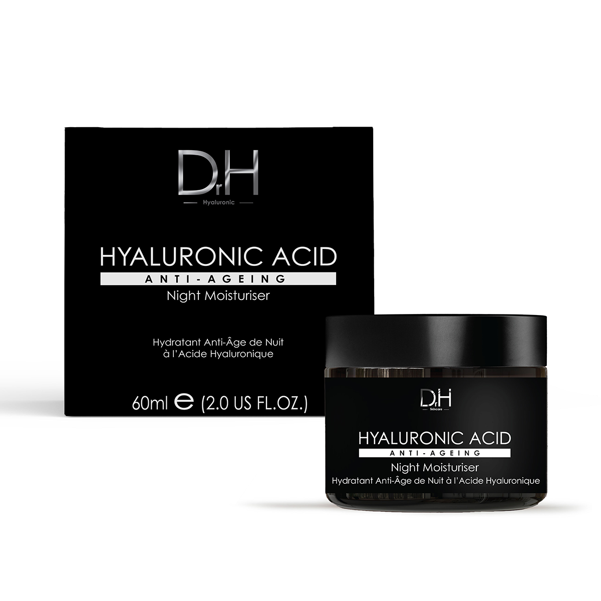 Anti-Aging Hyaluronic Acid Facial Serum 30ml + Hyaluronic Acid Anti-Ageing Night Moisturiser 60ml