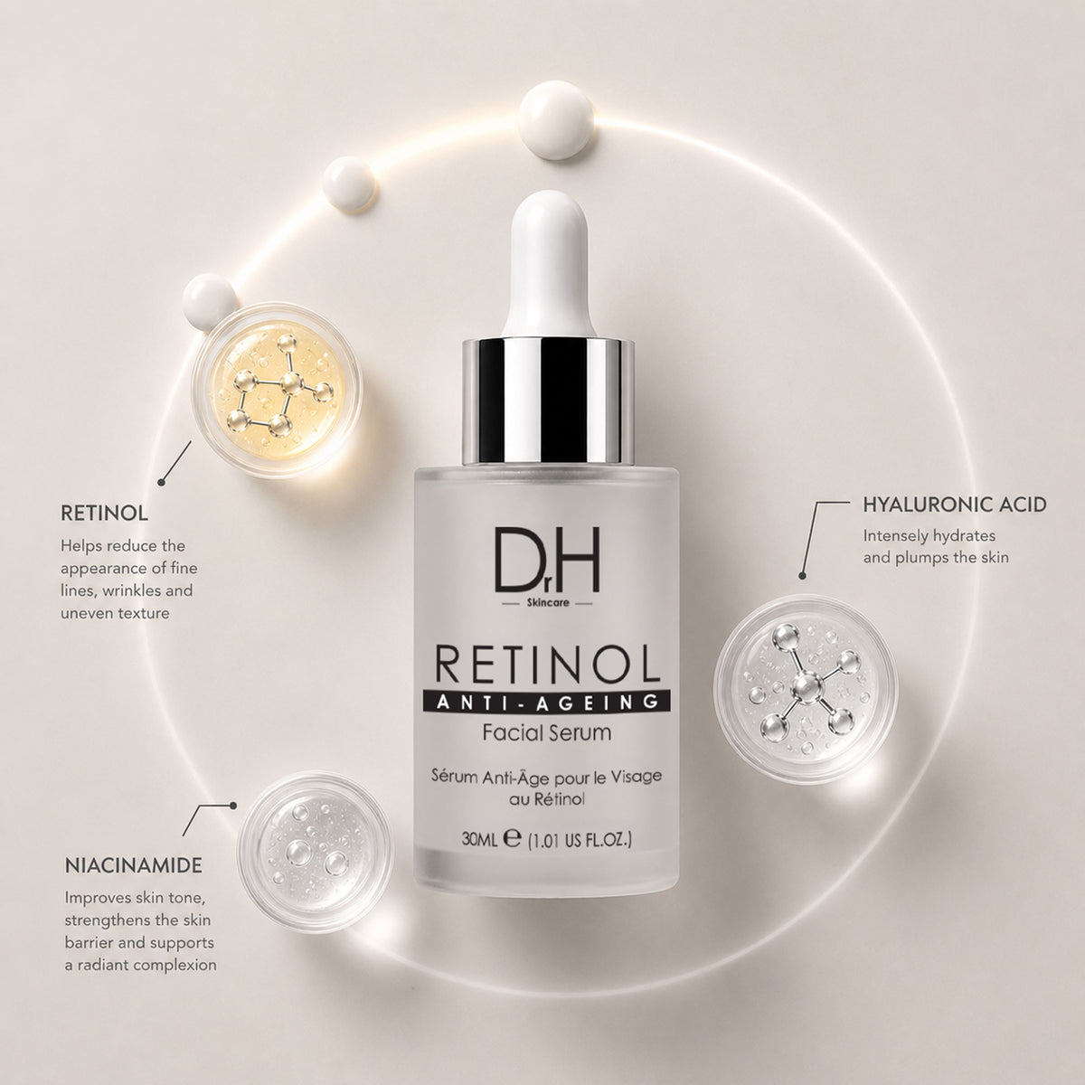 Fortschrittliches Anti-Aging-Gesichtsserum mit Retinol, 30 ml