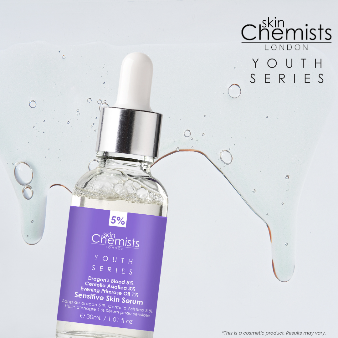 skinChemists Youth Series Sensitive Skin Serum 30 ml Drachenblut 5 %, Centella Asistica 3 %, Nachtkerzenöl 1 % 