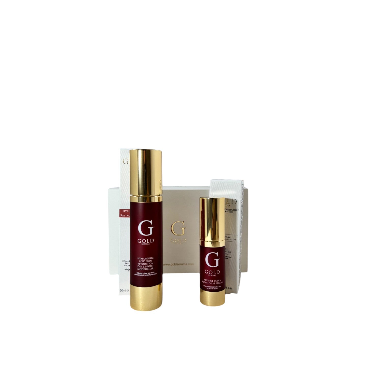 Gold Serums Hyaluronic Acid Duo Moisturiser & Retinol Eye Serum Christmas Gift Set - skinChemists