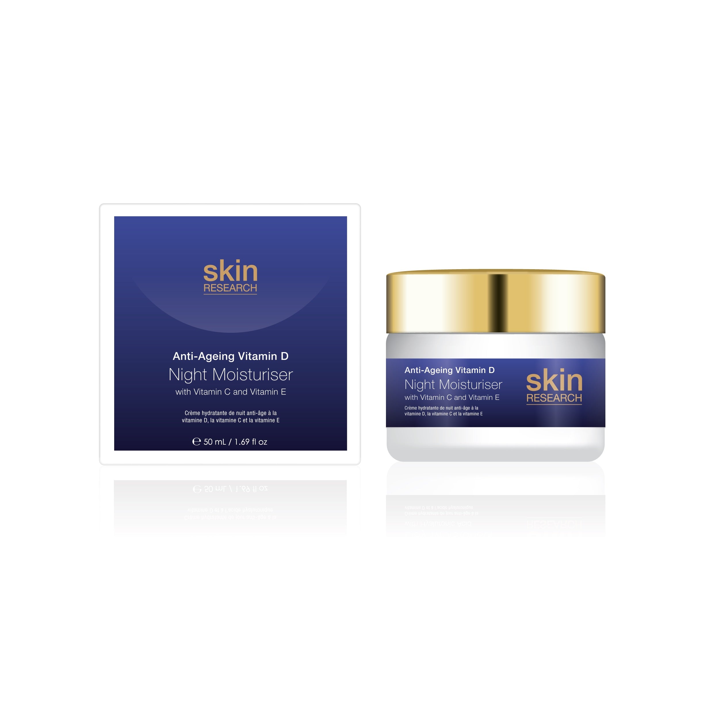 K3 Skin Research Crema hidratante de día antienvejecimiento con vitamina D y ácido hialurónico +.
