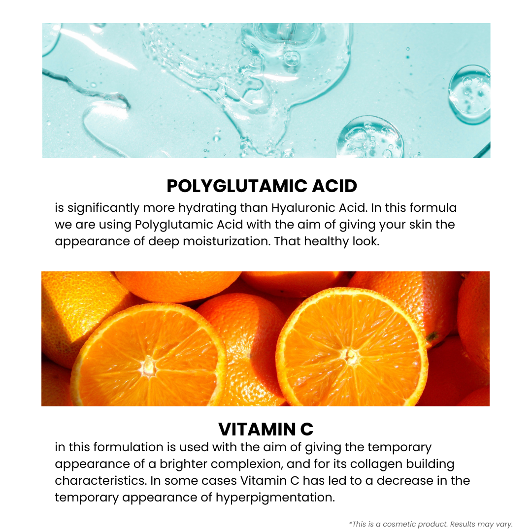 Hydrating Serum Polyglutamic Acid 1%, Vitamin C 3% 30ml