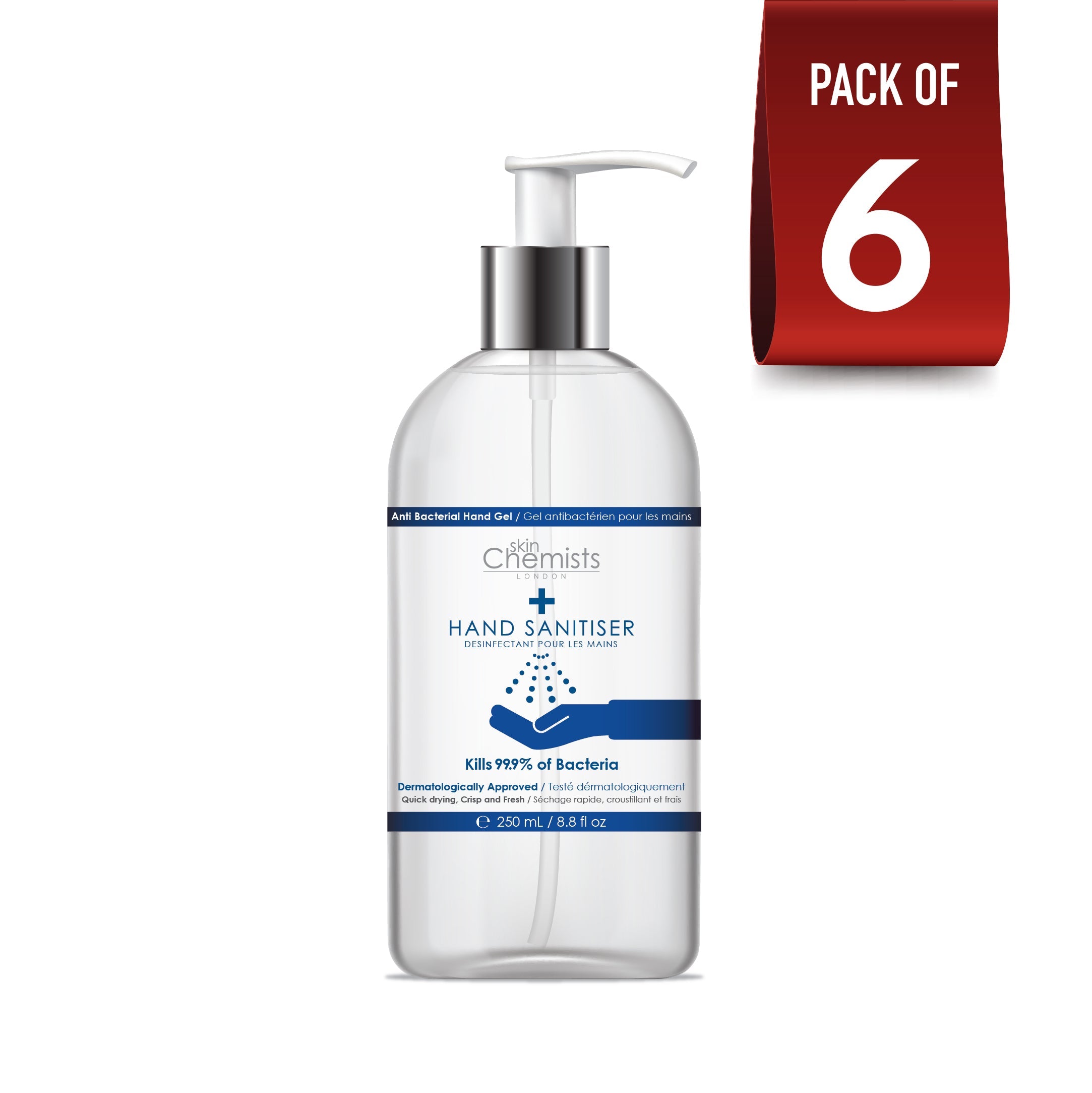 Hand Sanitiser 250ml Pack Of 6