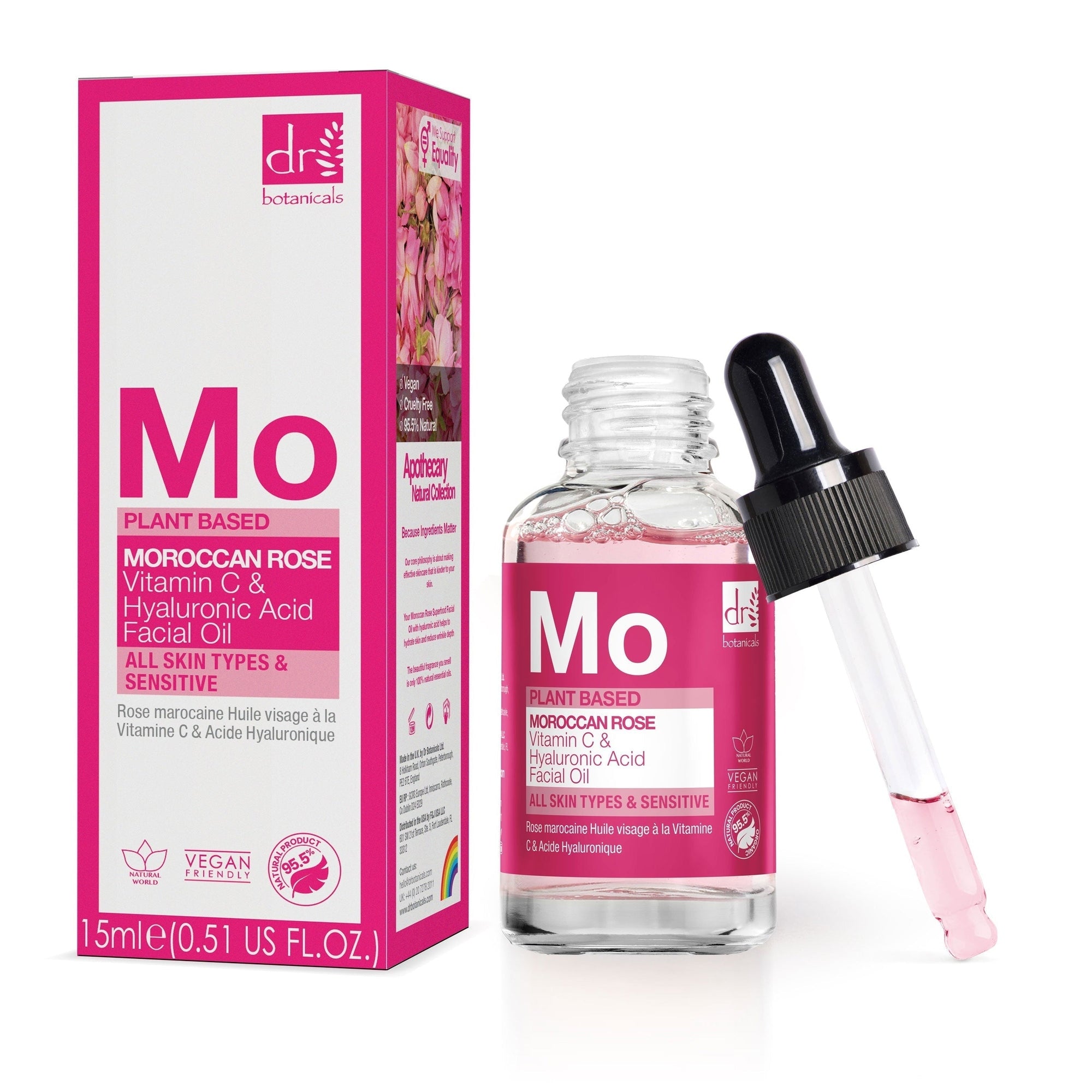 Moroccan Rose Facial Oil with Hyaluronic Acid & Vitamin C 15ml