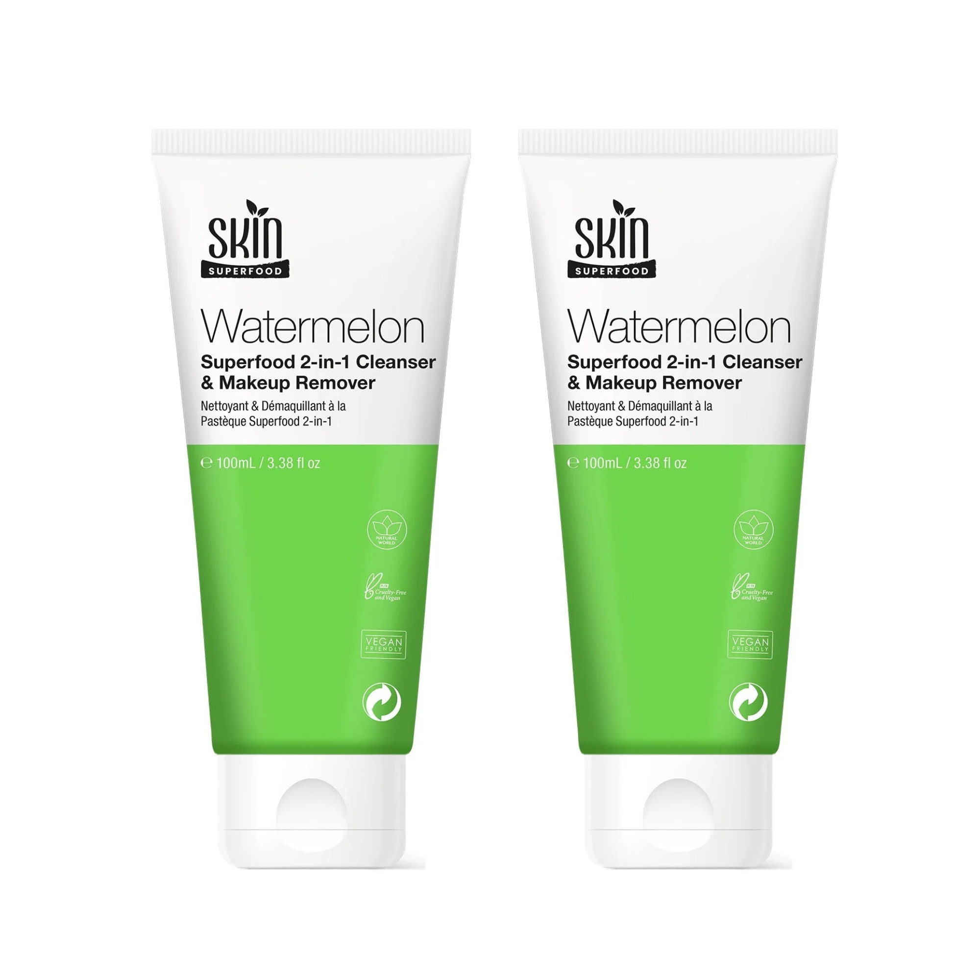 Skin Superfood Watermelon Superfood 2-in-1 Cleanser & Makeup Remover 100ml Twin Value Savings Pack - skinChemists