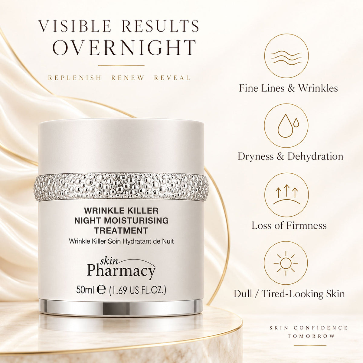 1% Wrinkle Killer Night Moisturising Anti-Ageing Treatment 50ml