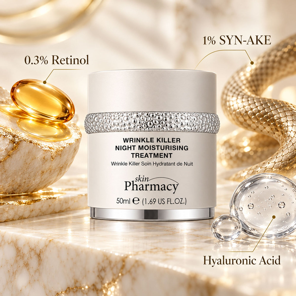 1% Wrinkle Killer Night Moisturising Anti-Ageing Treatment 50ml