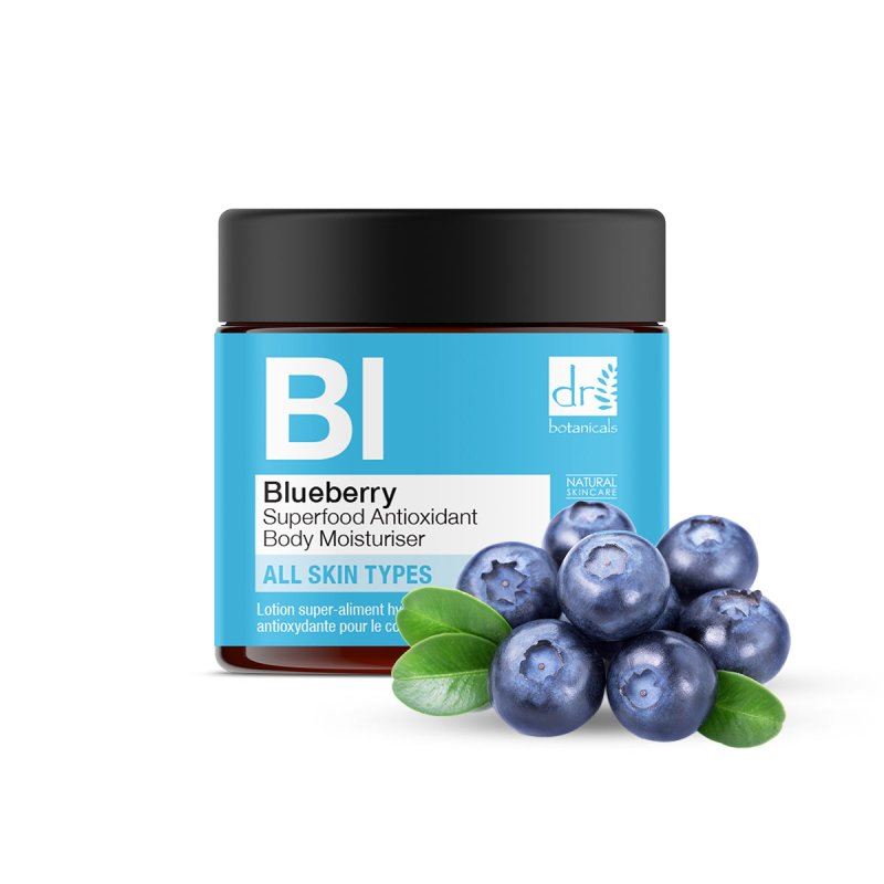 Hochwertige, antioxidative Körperlotion mit Blaubeeren-Superfood, 60 ml