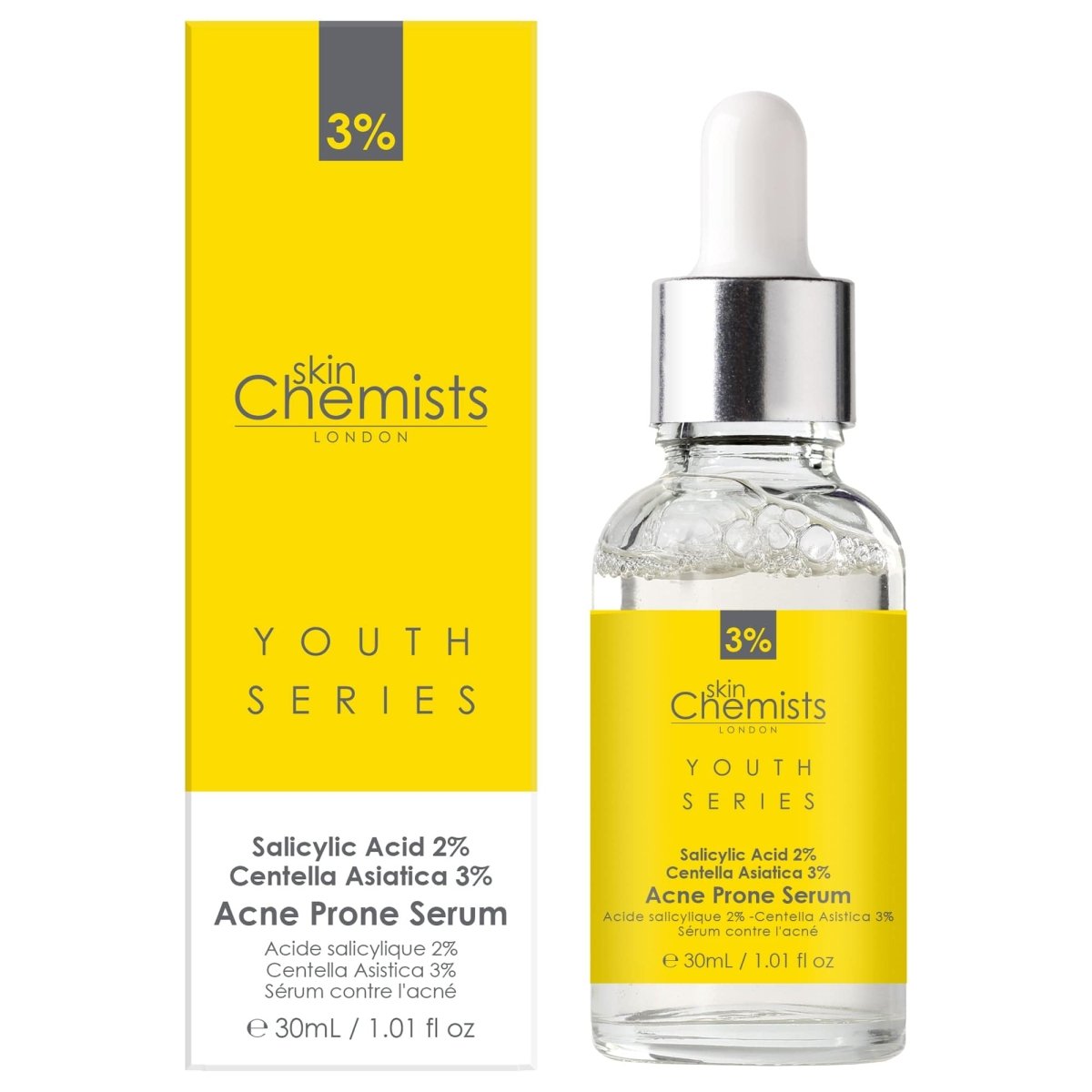 Acne Prone Serum Salicylic Acid 2%, Centella Asistica 3% 30ml - skinChemists