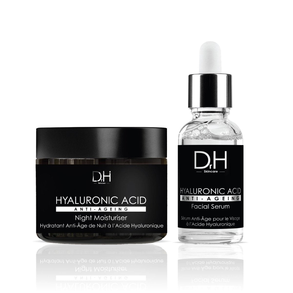 Anti-Aging Hyaluronic Acid Facial Serum 30ml + Hyaluronic Acid Anti-Ageing Night Moisturiser 60ml - skinChemists