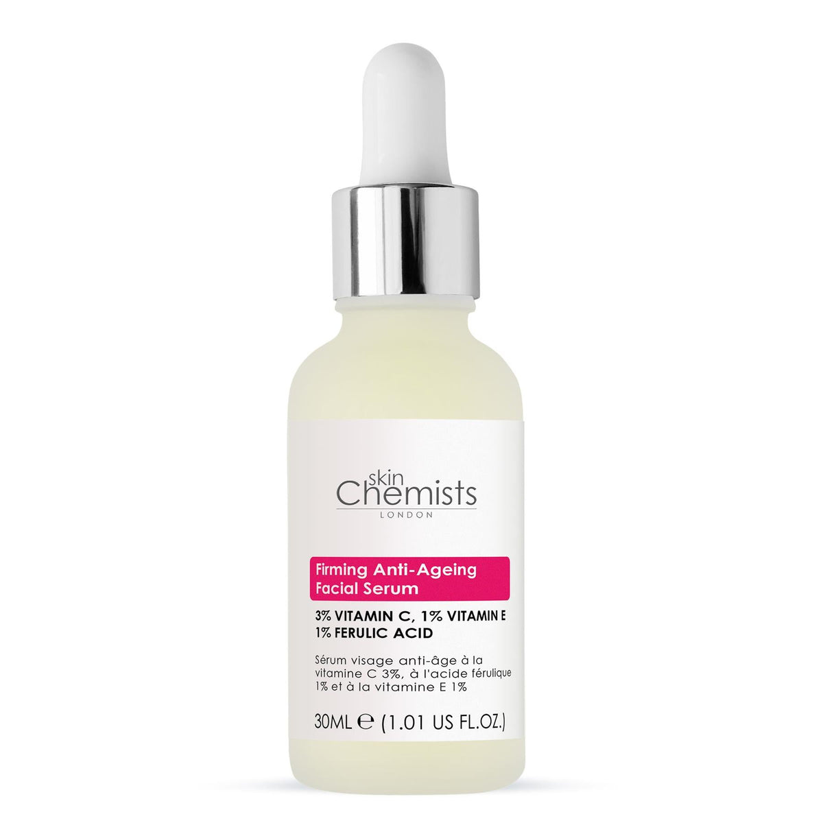 Siero viso anti-età con vitamina C al 3%, acido ferulico all'1% e vitamina E all'1% 30ml