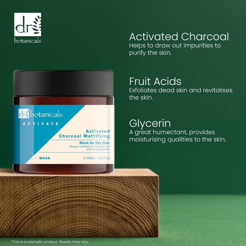 Masque matifiant au charbon actif pour peaux grasses 60 ml