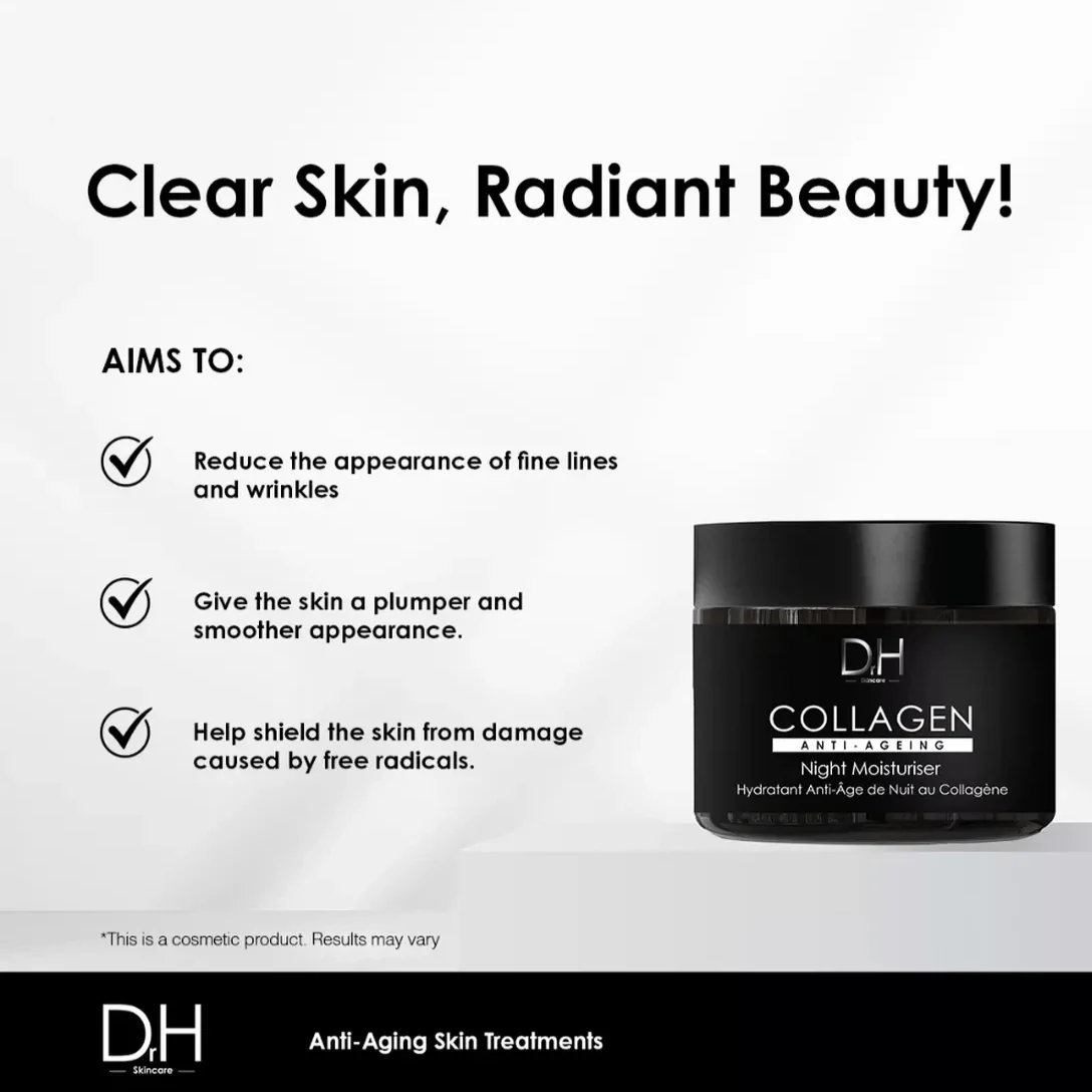 Dr H Collagen Anti-Ageing Night Moisturiser 60ml - skinChemists