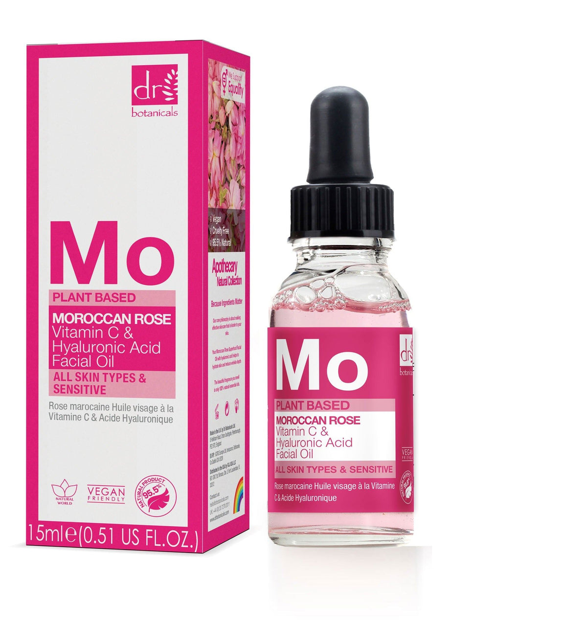 Moroccan Rose Facial Oil with Hyaluronic Acid & Vitamin C 15ml + 30ml - skinChemists