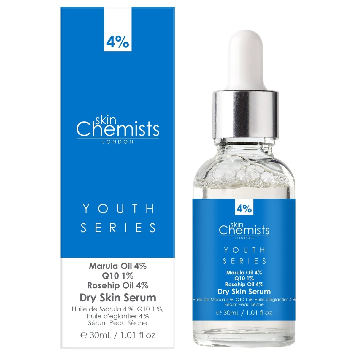 Dry Skin Serum Marulua Oil 4%, Q10 1%, Rosehip Oil 4% 30ml - skinChemists