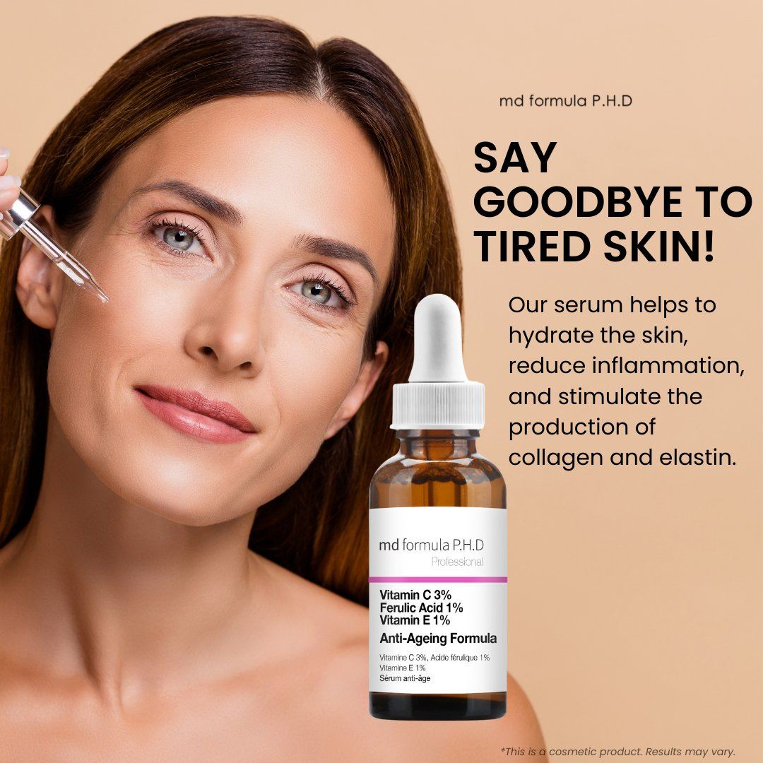 Sérum anti-âge Vitamine C 3 %, Acide férulique 1 %, Vitamine E 1 % 30 ml