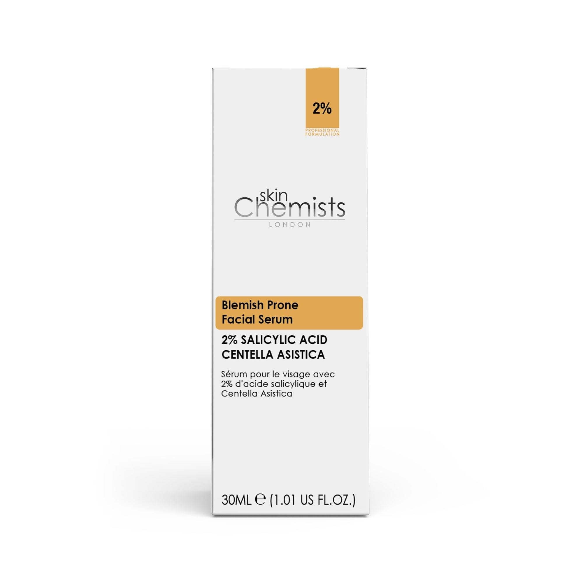 skinChemists Acne Prone Serum Salicylic Acid 2%, Centella Asistica 3% 30ml