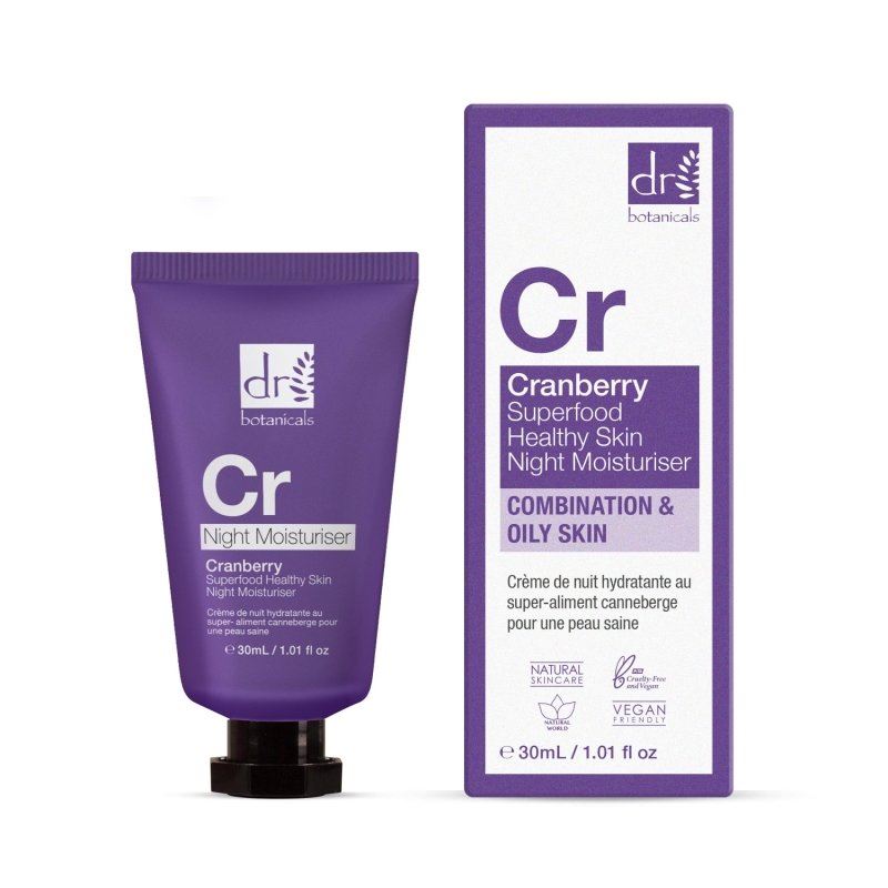 Crème de nuit hydratante pour une peau saine à la canneberge, superaliment 30 ml
