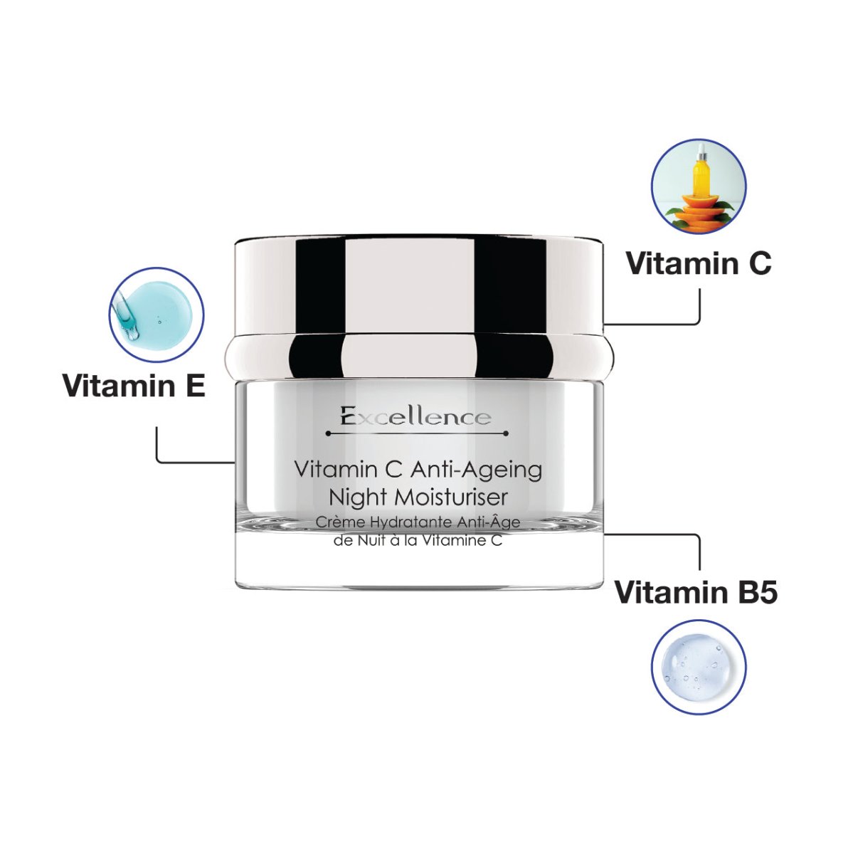 Excellence Vitamin C Anti-Ageing Night Moisturiser 50ml - skinChemists